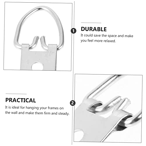 Image of 50pcs Heavy Duty Picture Frame Hooks Three for Easy Wall Hanging Durable Silver Hardware for Room Decor and Photo Display