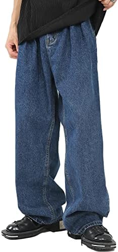 （11:00時点） [KAKELO] カケロ ワイドデニム ワイドパンツ メンズ ジーンズ ゆったり バルーン パンツ 太め 大きいサイズ (Mサイズ, 01.ブルー)