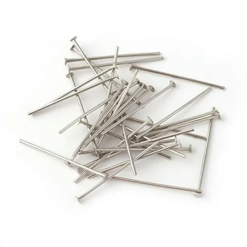 100 pièces 304 goupilles à tête en Acier Inoxydable Couleur Acier 0,5 mm/0,6 mm/0,7 mm tête 1,5 mm