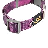 Browning Classic Webbing Dog Collar, Durable Adjustable Pet Collar, Available in Solid Colors and Camo Patterns, Realtree Xtra Purple Caspia, Medium