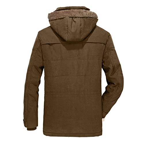 Mens Jacket 3d Patch Pocket Cotton Fleece Fall Winter Windbreaker Coat - image 3