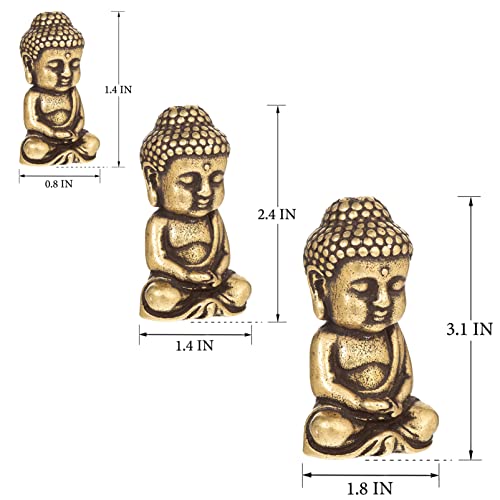 Mini Buddha Statue,Small Buddha Figurine-Pocket Buddah Statue,Zen Buda Statue,Cute Buddha Sculpture,Sitting Buddha,Meditation Meditating Buddha-Copper Bronze Buddha-Retro Style Handmade For Home Decor #TOP5