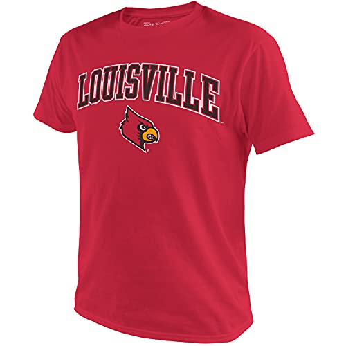 Campus Colors NCAA Adult Gameday Cotton T-Shirt - Premium Quality - Semi-Fitted Style - Officially Licensed Product (Louisville Cardinals - Red, Large)