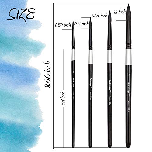 Dainayw DN-25RQG Round Watercolor Paint Brushes Squirrel Hair Professional Artist Painting Mop thumb #2