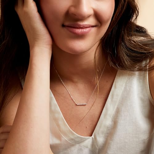 Ross-Simons Pure Collection 0.25 ct. t.w. Diamond Bar Necklace in Sterling Silver. 16 inches4