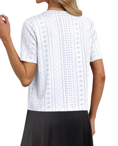 Image of Womens Tie Front Cardigan Lightweight Short Sleeve Cardigans for Women Trendy Open Front