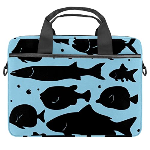 Sacoche ordinateur 13 pouces poisson, le sac à bandoulière idéal pour le bureau et les cafés