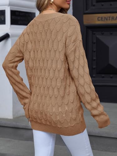 Image of Women's V Neck Long Sleeve Pullover Sweater Lightweight Knit Sweaters Novelty Sweaters