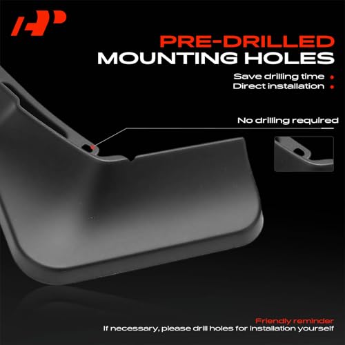 Image of A-Premium Mud Flaps Compatible with Audi | for Audi A6 2012-2016 Sedan, No Drilling Required Mud Guards with Hardware Accessories, Set of 4 Front and Rear