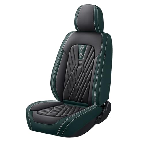 日産セレナ C27 C26 C25 H28.8~に適用車シートカバー座布団 防水 全天候型汚れ防止 取付簡単 滑り止め 収納便利クッションプロテクター前後席背もたれ耐摩耗性通気ナッパレザー素材(黒緑)