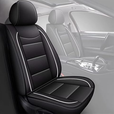 YORKNEIC Front Seat Covers Fit for Subaru Legacy 1995-2024 2025: Faux Leather Car Seat Cover Protector Cushion (2 Front Set, Black) Cover