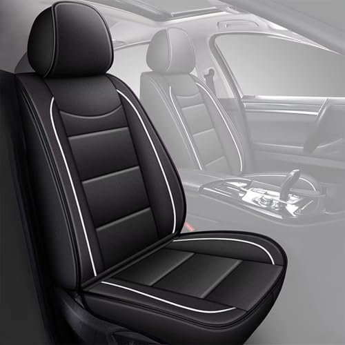 YORKNEIC Fit for Audi Q3 Seat Covers 5 Seats 2015-2023 2024 - Leather Car Seat Covers Full Set (2 Row 5 Seats, Black)