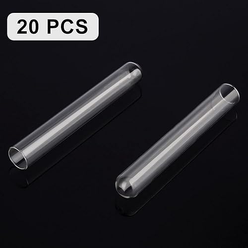Miniatura 5 de Labasics Paquete de 20 tubos de ensayo de fondo redondo de vidrio borosilicato, 0.787 in de diámetro exterior x 5.906 in de longitud (paquete de 20)