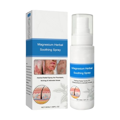 Magnesium Herbals Spray de psoriasis | Spray réparateur naturel 50 ml | Spray apaisant pour le corps et le visage apaisant pour tous les types de peau