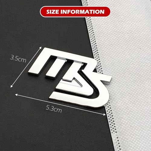 Image of MS Rear Trunk Mazzda Speed Emblem Decor Badge Decal Compatible with Full Range of Mazzda 3 6 CX MX Miata, etc (M-S Chrome)