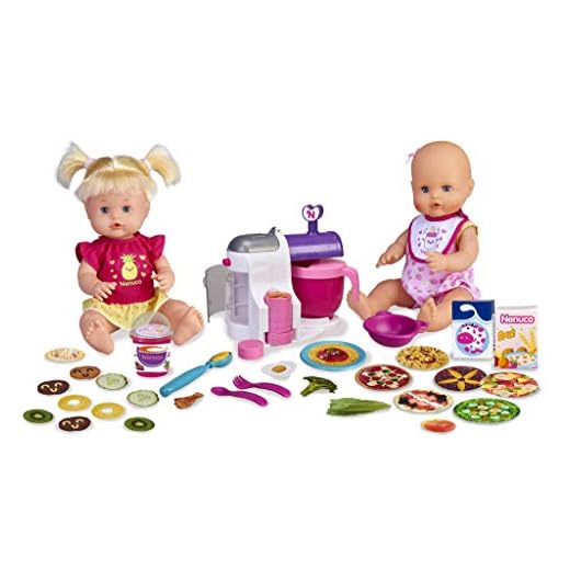 Nenuco - Hermanitas Traviesas en la Cocina, 2 Muñecas Bebés Comiditas, Multicolor (Famosa 700015155)