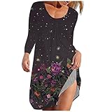Women's Crew Neck Long Sleeve A-Line Dress Generic, Summer Dresses That Tie Around The Neck Long Sle