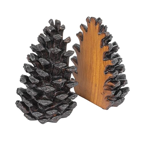 Creative Co Op Pinecone Shaped Resin Bookends Set of 2 Pieces