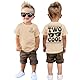2. Geburtstag Junge T-Shirt Two COOL Tshirt für Kleinkinder mit Buchstaben Drucker Zweiter Geburtstags Shirt Sommer Kurzarm Kleinkind Announcement Outfit Baumwolle Babyshirt(Apricot,2 Jahre)