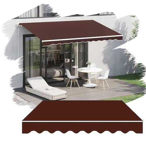 Toldo retráctil de repuesto de tela multiusos con medida adaptable de 3 a 3,6m
