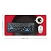 Red Black Plate Desk Mat Non-Slip Laptop Writing Pad Large Keyboard Mousepad with Rubber Base 23.6