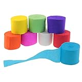 Crepe Paper Streamer CSNSD 8PCS 8Colors 3.5cmx10m Crepe Paper Decorations for Birthday Party Baby Sh