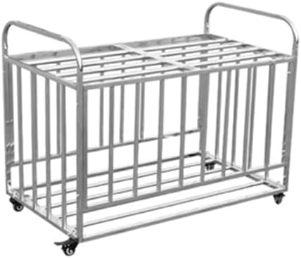 Stainless Steel Sports Ball Storage Cart with Wheels Portable Rack for Basketball and Football Space-Saving Organizer