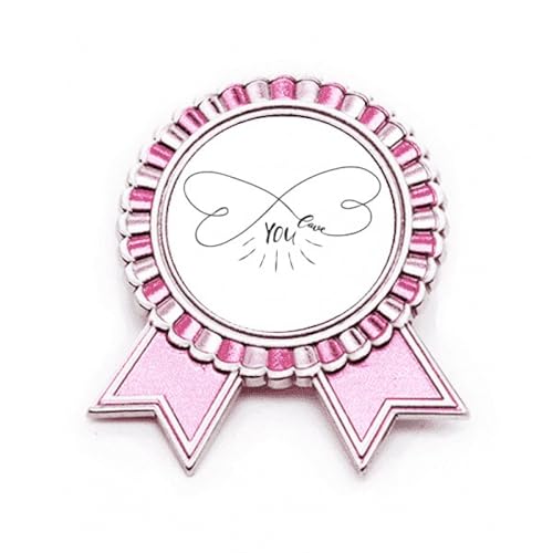 Broche rose gravée Forever Love You en métal cadeau Saint-Valentin