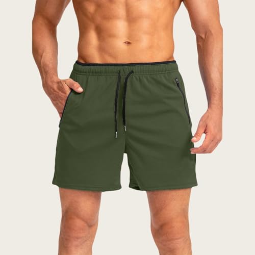 Men's Training Shorts Drawstring Waist Stretch Shorts Gym Fitness Quick Dry Pants Athletic Pants with Zipper Pockets2