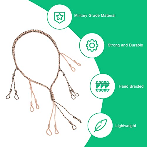Windspeed Duck Call Lanyard, Portable Game Call Lanyard 550Lb Paracord Goose Call Lanyard 550Lb Paracord With Removable Drops For 6 Calls, Strong Hand Braided Paracord For Holding Whistles #TOP2