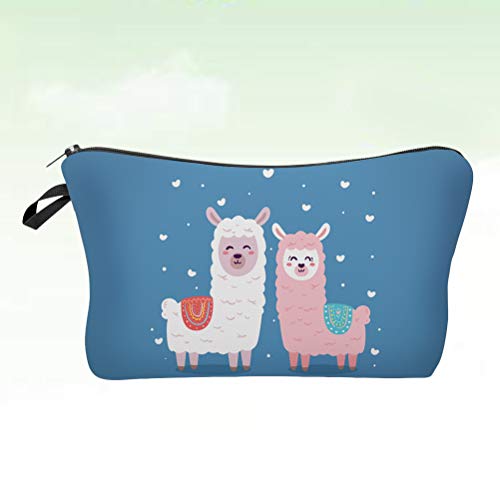 Lurrose 1 unidade de bolsa de maquiagem feminina bolsa cosmética impressão bolsa com zíper impermeáv