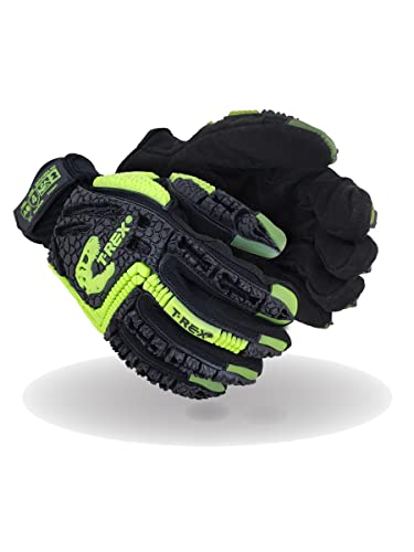 MAGID T-REX Windstorm Series ANSI A6 Syntec Palm Impact Gloves, 12 Pairs, Size 9/Large, TRX742
