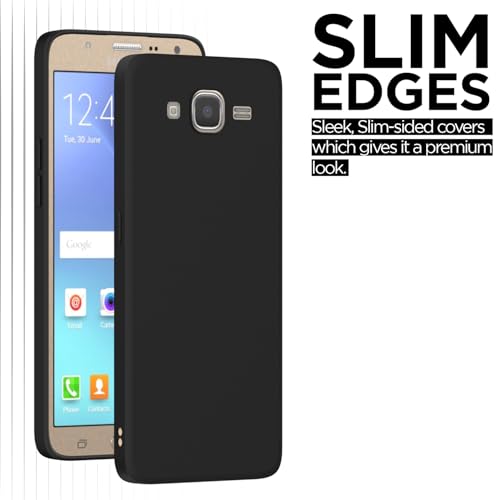 Image of Outlouders Back Cover for Samsung Galaxy J7 2015 / J7 / J7 Nxt | Camera Protection | Durable Soft Matte Silicone Bumper Case (Black)