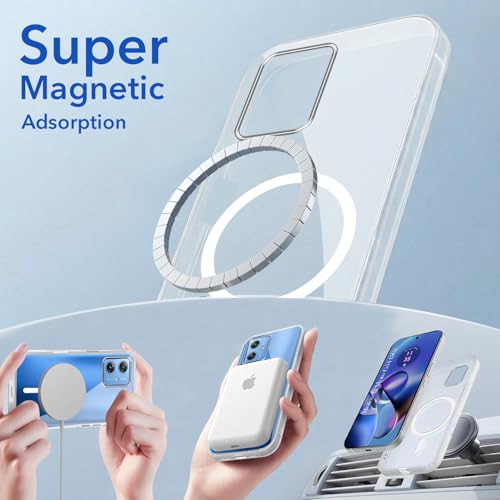 Image of Jkobi Lifetime Anti-Yellow MagSafe Compatible Clear Back Cover Case for Motorola Moto G54 (Sleek Hard Crystal | Shockproof and Camera Protection)