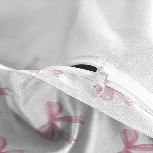 Housse de couette microfibre résistante parure de lit rose avec zip - 8