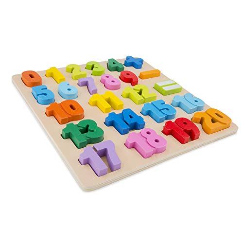 Image of New Classic Toys Number Puzzle Educational Wooden Toys for 2 Year Old Boy and Girl Toddlers Learn How to Count