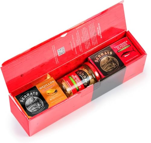 CONSERVAS SERRATS - Caja Regalo Dúo Marinero Gourmet - 5 Conservas Premium de Bonito del Norte del Cantábrico - Ventresca Cogote y Lomos en Diferentes Coberturas