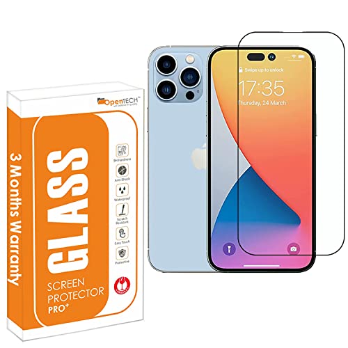 OpenTech Tempered Glass Screen Protector Compatible For Iphone 14 Pro With Edge To Edge Coverage And Easy Installation Kit For Smartphone
