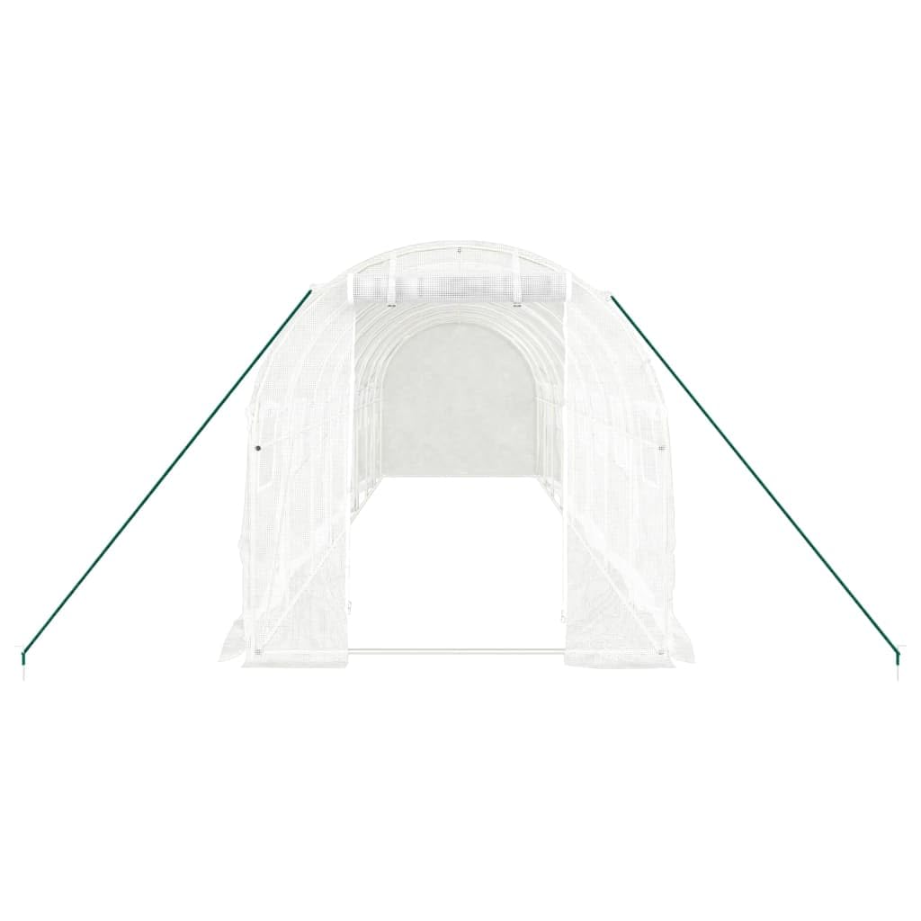 Tomostar Serre de Jardin Tunnel, Serre de Jardin avec Cadre en Acier Blanc 16 m² 8x2x2 m