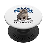 Vacanza scozzese per uomini, donne, ragazzi o ragazze Scotland Is Calling and I Must Go con uno splendido gatto scozzese delle Highland e il suo vitello e la bandiera scozzese. Mostra la tua eredità scozzese, l'orgoglio scozzese o l'amore per la Scozia con il design unico.