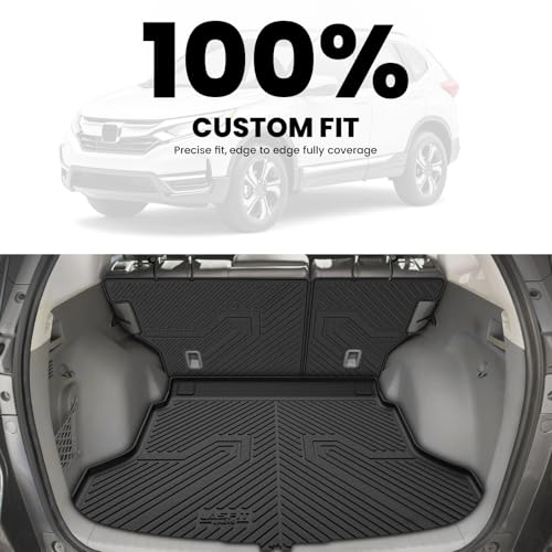 Image of LASFIT Cargo Mat with Backrest Mat for Honda CRV 2012-2016 | Custom Fit Trunk Mat, Waterproof All Weather, Kid & Pet Friendly, Easy Clean for Family Use, Black