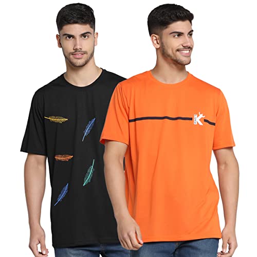 Image of INKKR Men Half Sleeve Printed Roundneck T-Shirt Combo
