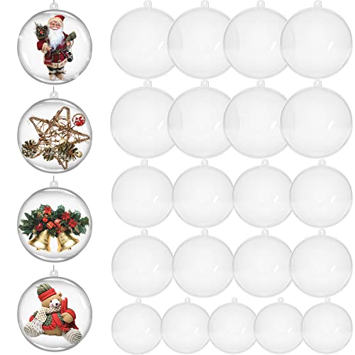 DomeStar Weihnachtskugel-Ornamente, 21 Stück, transparente Acrylkugeln, bruchsicher, Kunststoff, befüllbare Ornamente für Weihnachtsbaum, Badekugeln, Form, Hochzeit, Party, Basteln Cover