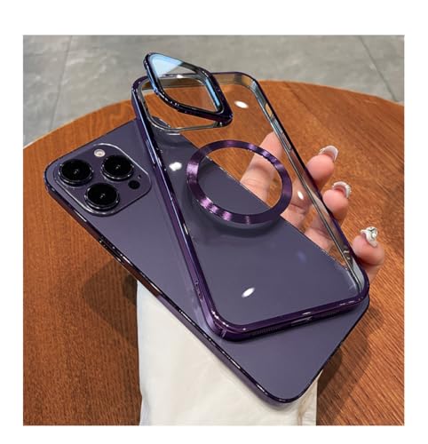 Étui magnétique transparent haut de gamme pour iPhone 14 Pro Max Argent - 7
