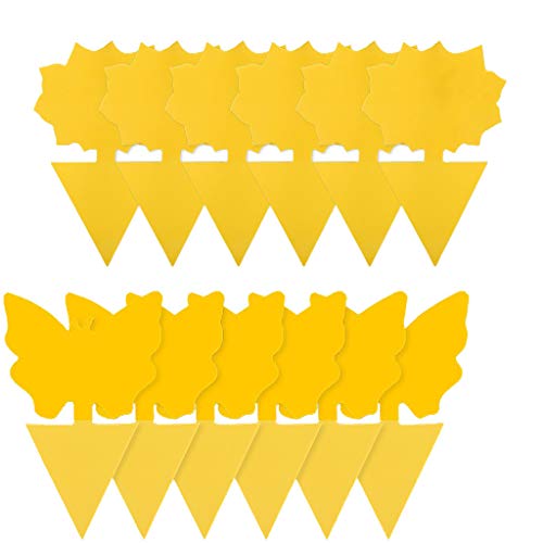 Gelb-Sticker,klebrige Fliegenfallen Obstfliegenfalle,Steckbare Fliegenfalle Gelbtafeln Gelbsticker,Doppelseitig Gelbtafeln Perfekt Gegen Trauermücken,Fliegenfalle Pflanzefür Pflanzen Auf Balkon Cover