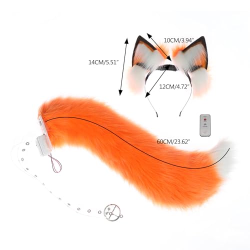Serre-tête mobile peluche oreilles télécommande queue soubrette accessoire scène cosplay