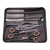 Material seleccionado: mejora tus estilos con nuestro kit de tijeras de corte de pelo. Hecho del mejor material seleccionado de acero inoxidable seguro, estas tijeras ofrecen un corte preciso y sin esfuerzo para un aspecto profesional cada vez.
