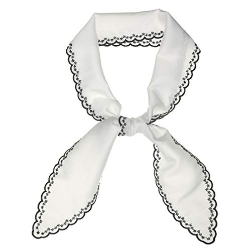 Allegra K Silk Like Ribbon Scarf Lace Embroidery Pure Skinny Neckerchief Long Narrow Waistband Hairband