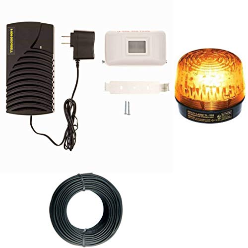 Business Door Entry Chime with Flashing Strobe | Easy to Install Long Range Motion Sensor & Loud Doorbell Receiver with Adjustable Volume | Ideal Entrance Alert for All Door Types & Businesses