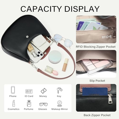 Image of CLUCI Shoulder Bag for Women, RFID Blocking Purse Vegan Leather Hobo Handbags with Adjustable Strap Anti Theft Crossbody Bag